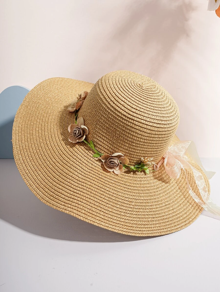 SHEIN Flower Decor Sun Hat