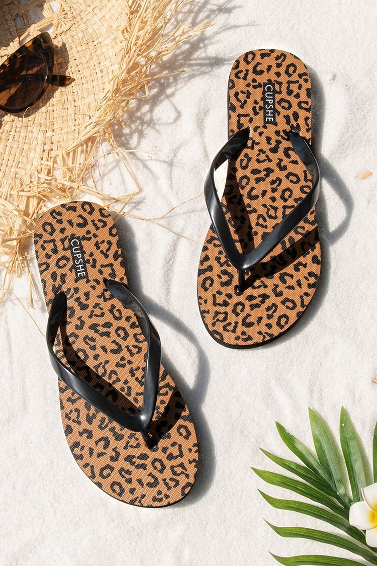 CUPSHE Wild Side Leopard Flip Flops