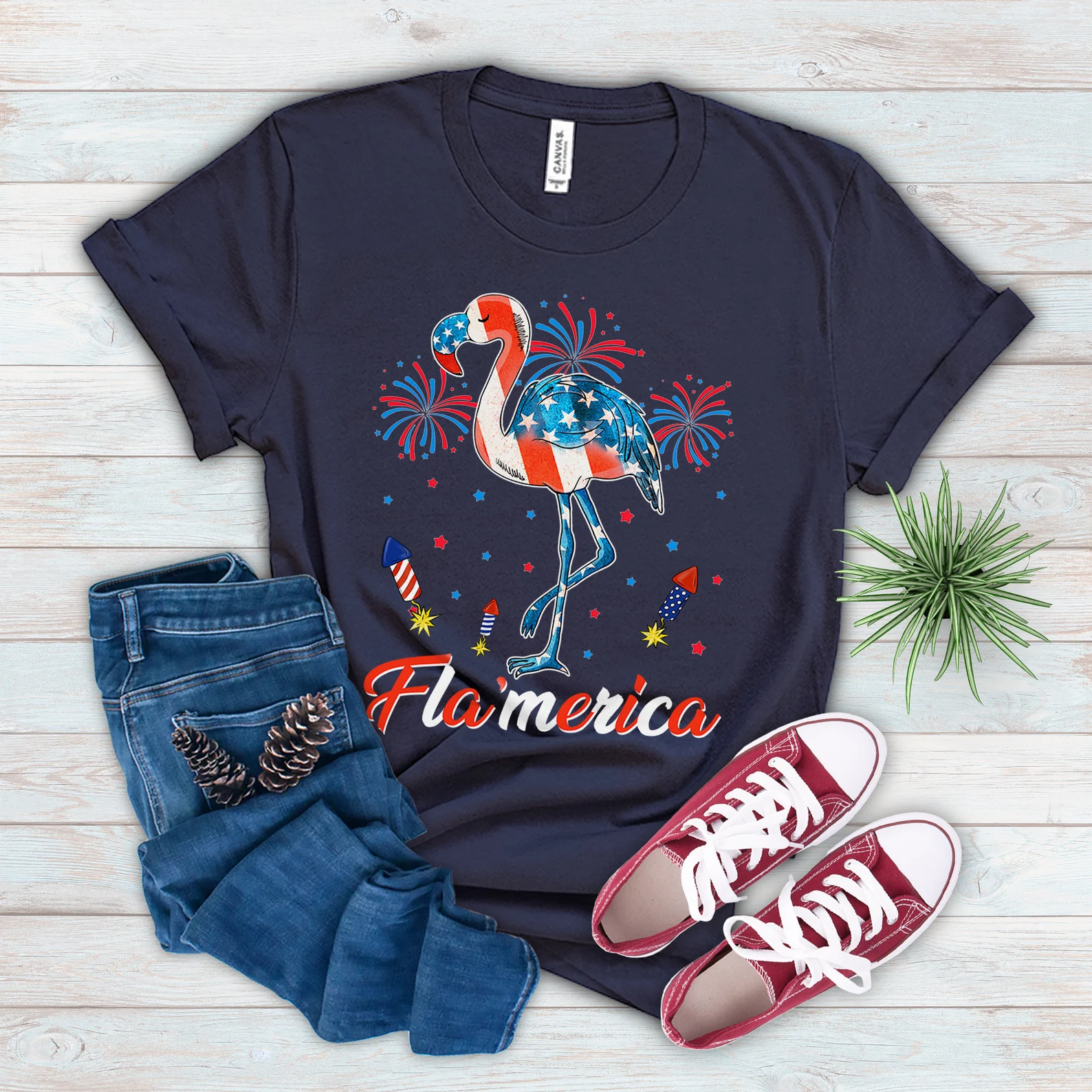 Etsy 4th Of July Flamingo Shirt, American Flag Flamerica, American Flamingo, Patriotic Flamingo, Independence Day Gift Shirt O0yj