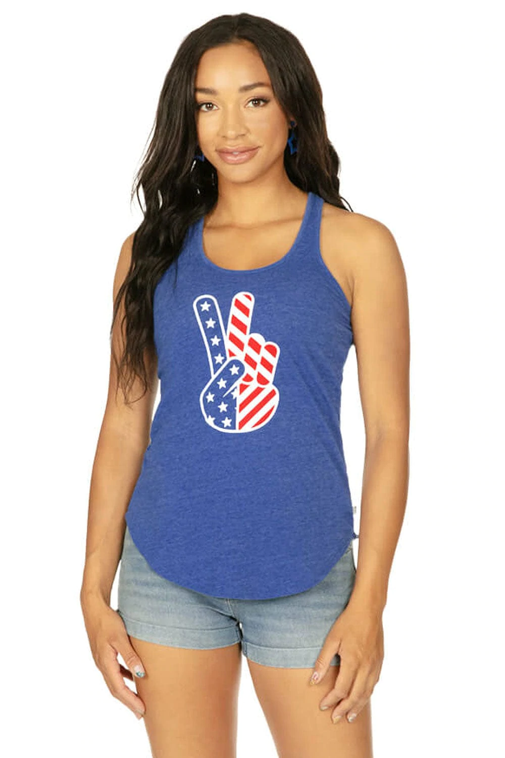 Tipsyelves WOMEN'S PATRIOTIC PEACE TANK TOP