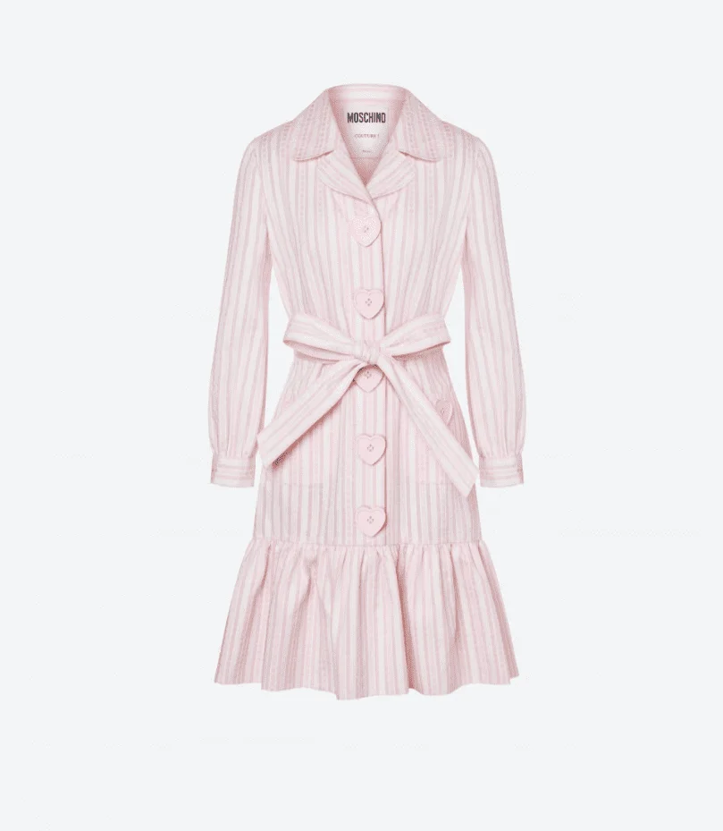 Moschino HEART BUTTONS-JACQUARD STRIPED DRESS