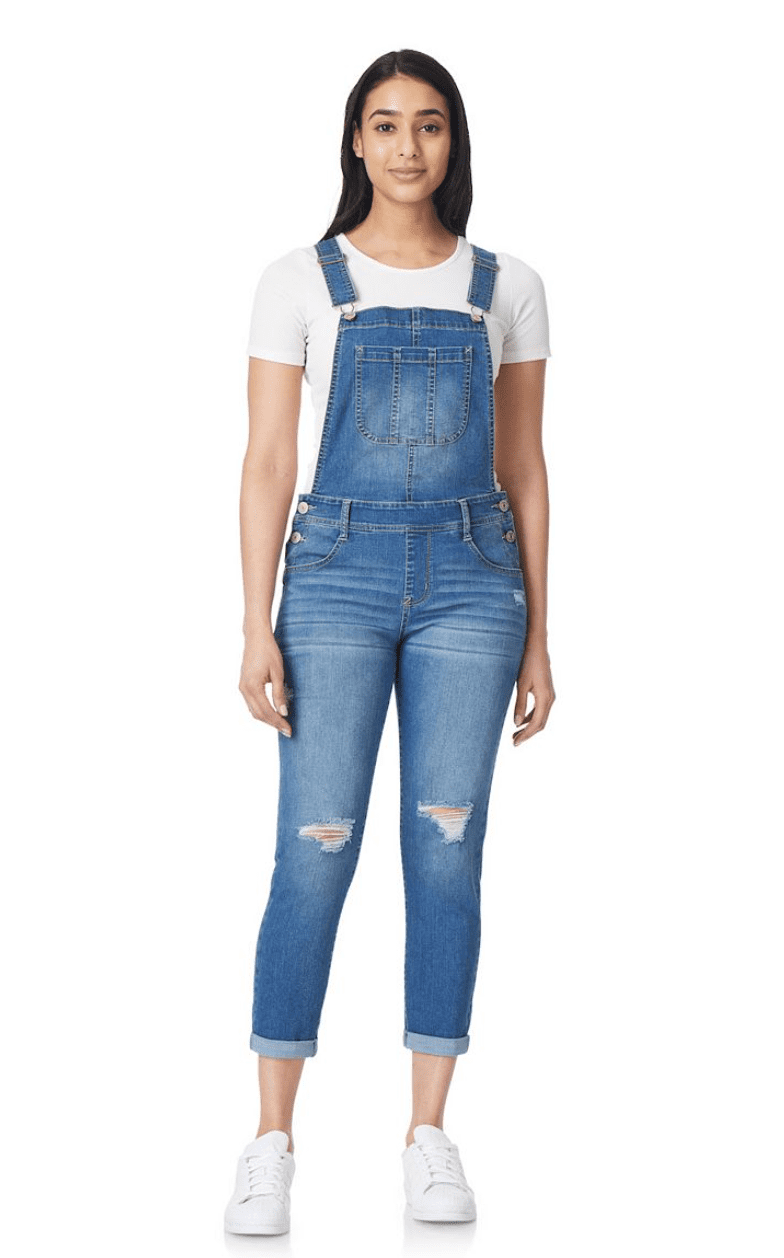 Kohls Juniors' WallFlower Insta Stretch Tomboy Mid-Rise Destructed Jean Overalls