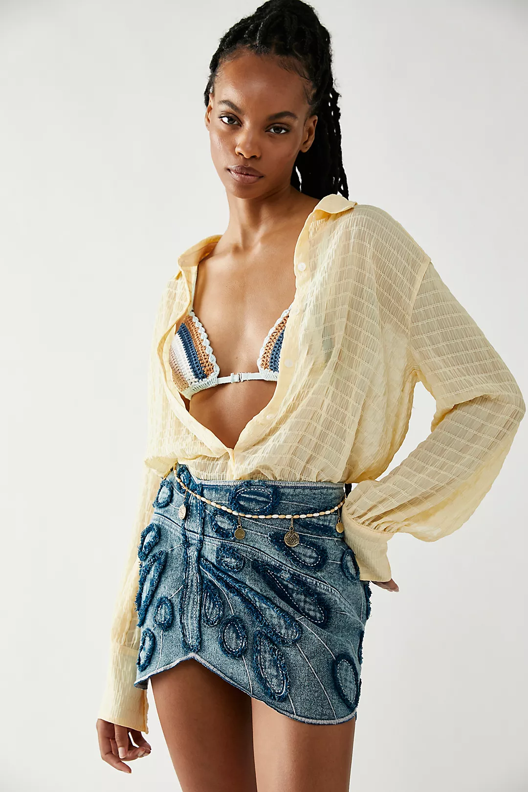 Freepeople Daydreams Mini Denim Skirt