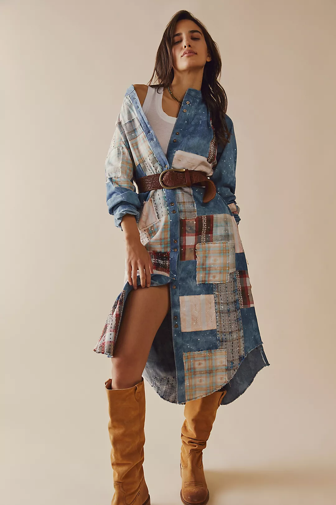 Freepeople Phoenix Patched Shirtdress