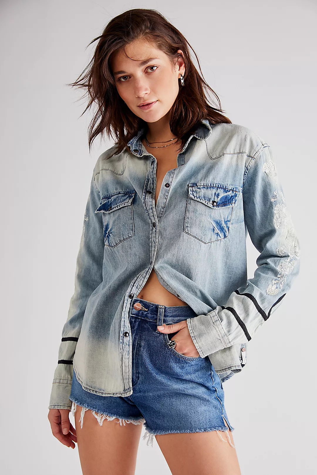 Freepeople Wolfgang Embroidered Western Shirt