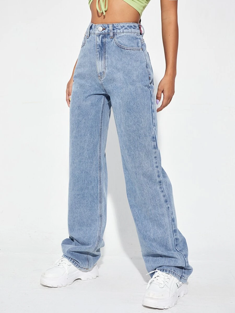 High Waist Wide Leg Jeans SHEIN