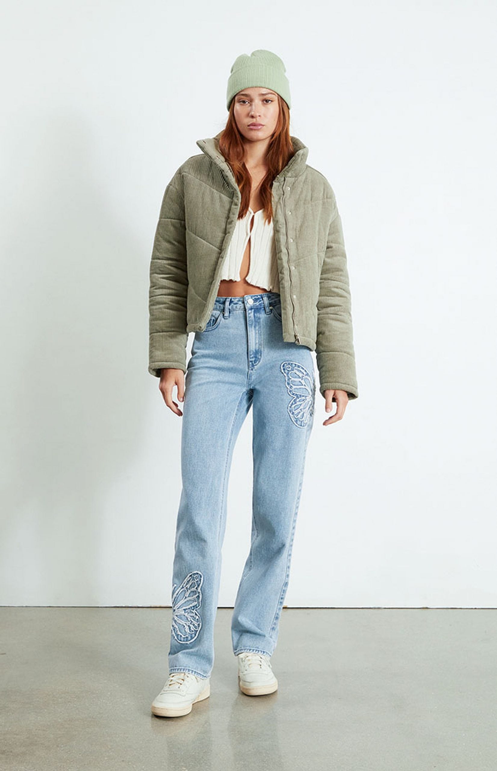 PacSun Butterfly Patch Boyfriend Jeans