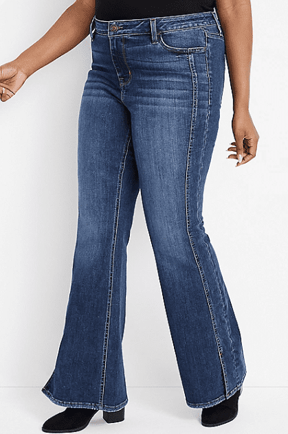 Plus Size m jeans by maurices™ Vintage Flare Cool Comfort High Rise Slit Hem Jean