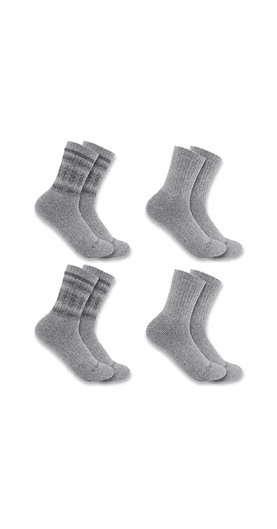 WOMEN'S HEAVYWEIGHT SYNTHETIC-WOOL BLEND CREW SOCK 4-PACK