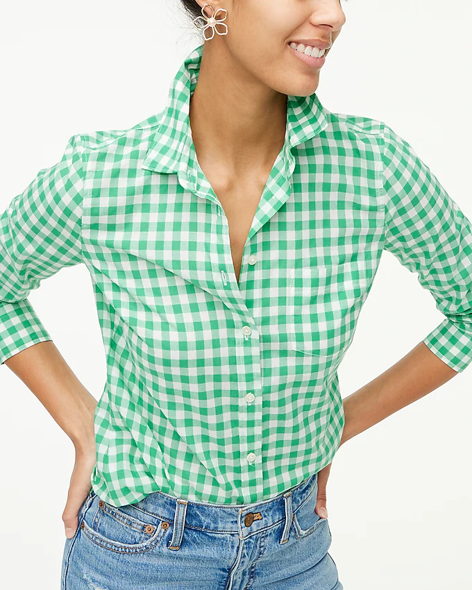 J.CREW Gingham lightweight cotton shirt in signature fit