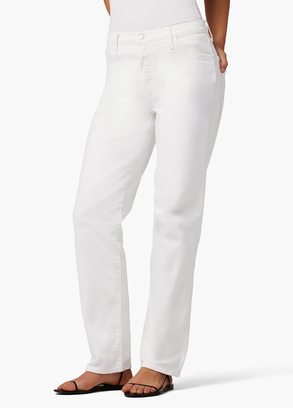 Joe's Jeans The MID RISE Straight Ankle White Boyfriend Jeans