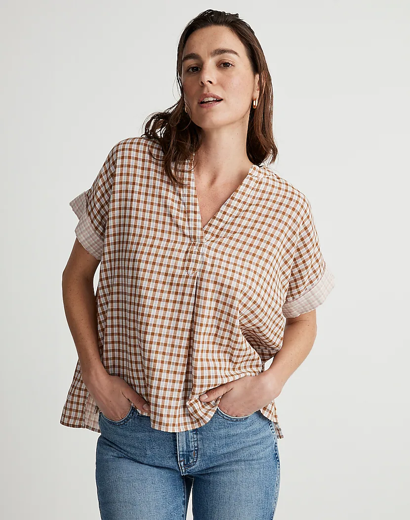 Madewell Double-Faced Lakeline Popover Shirt