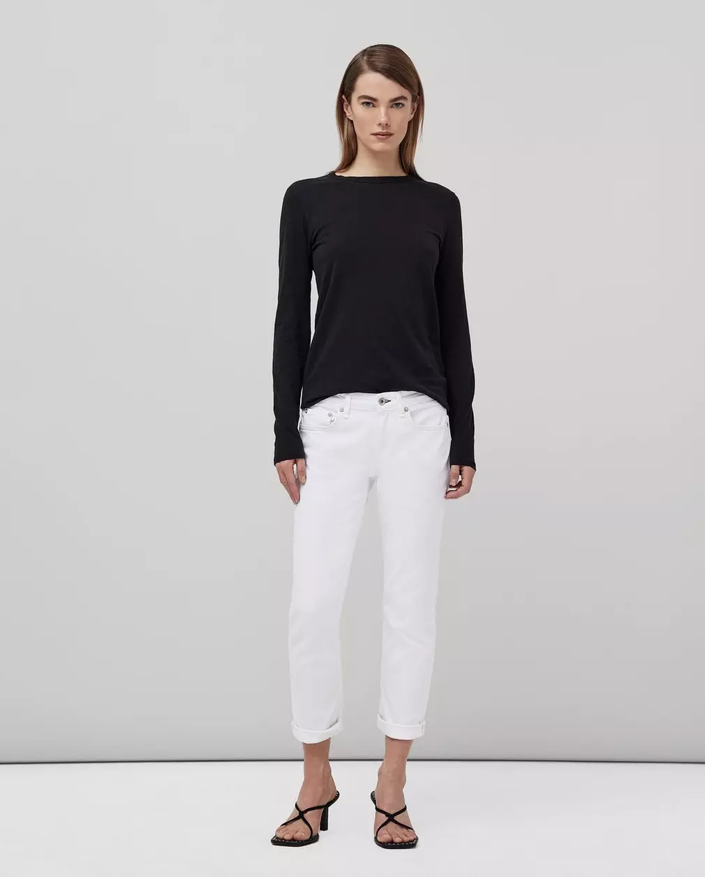 RAG BONE Dre Low-Rise Boyfriend White