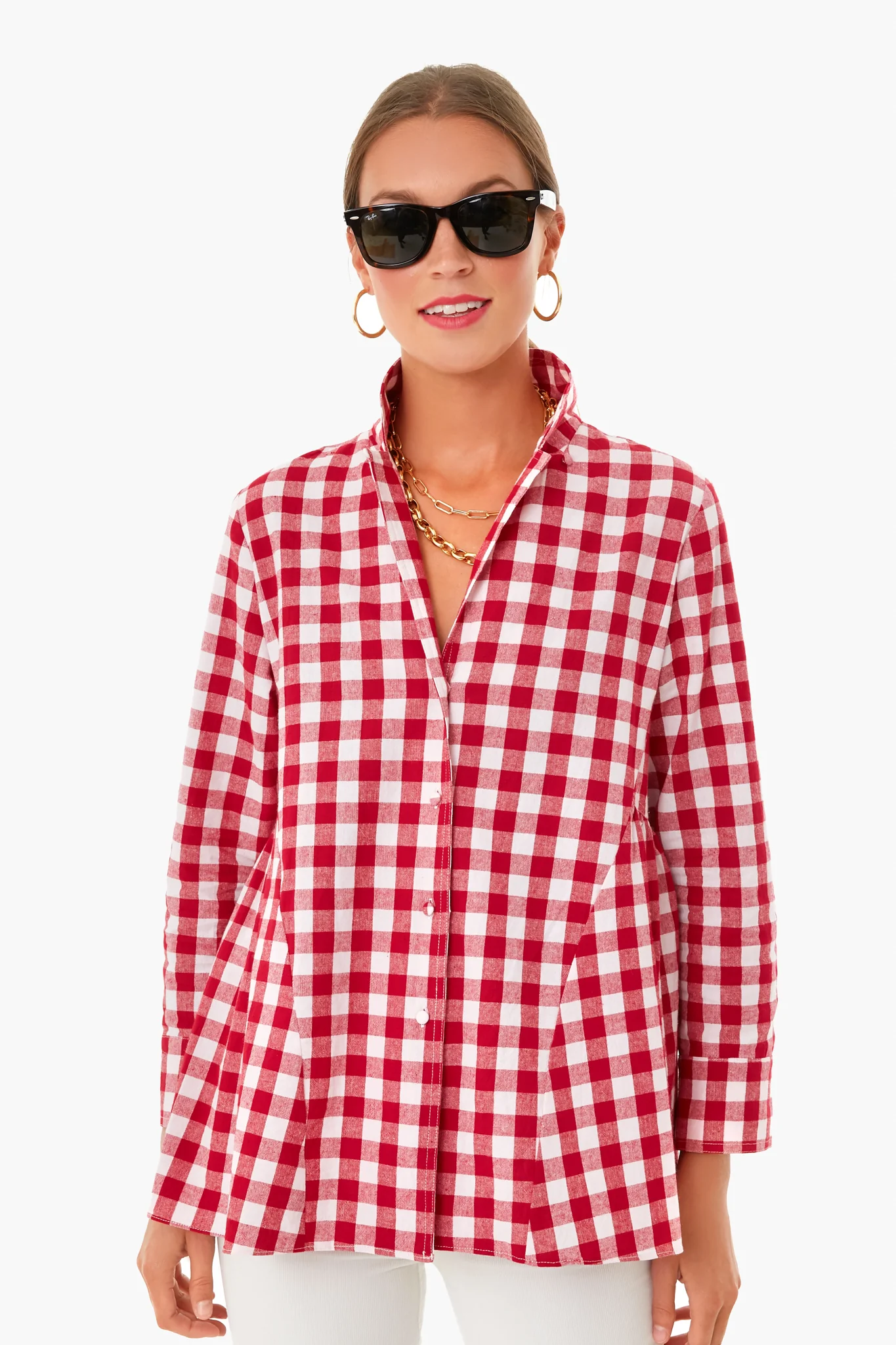 TNUCK Apple Red Gingham Scarlett Button Down