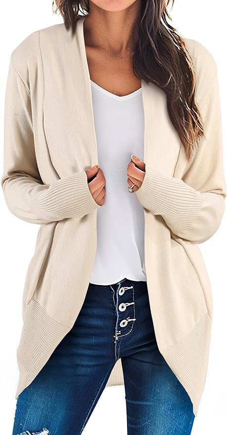 Astylish Womens Long Sleeve Open Front Soft Knit Cardigan Loose Oversized Sweater Coat Amazon