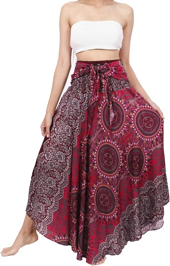 Banjamath® Women's Long Bohemian Style Gypsy Boho Hippie Skirt