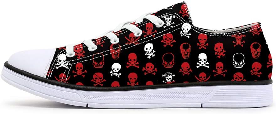 FIRST DANCE Women Men Skull Printed Shoes Cool Paisley Print Fashion Sneakers for Teen Boys Girls Student Canvas Shoes for Ladies Amazon