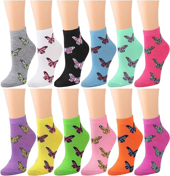 Falari 12 Pairs Women Ankle Socks Colorful ComfortSoft Lightweight Sports Athletic Socks Amazon