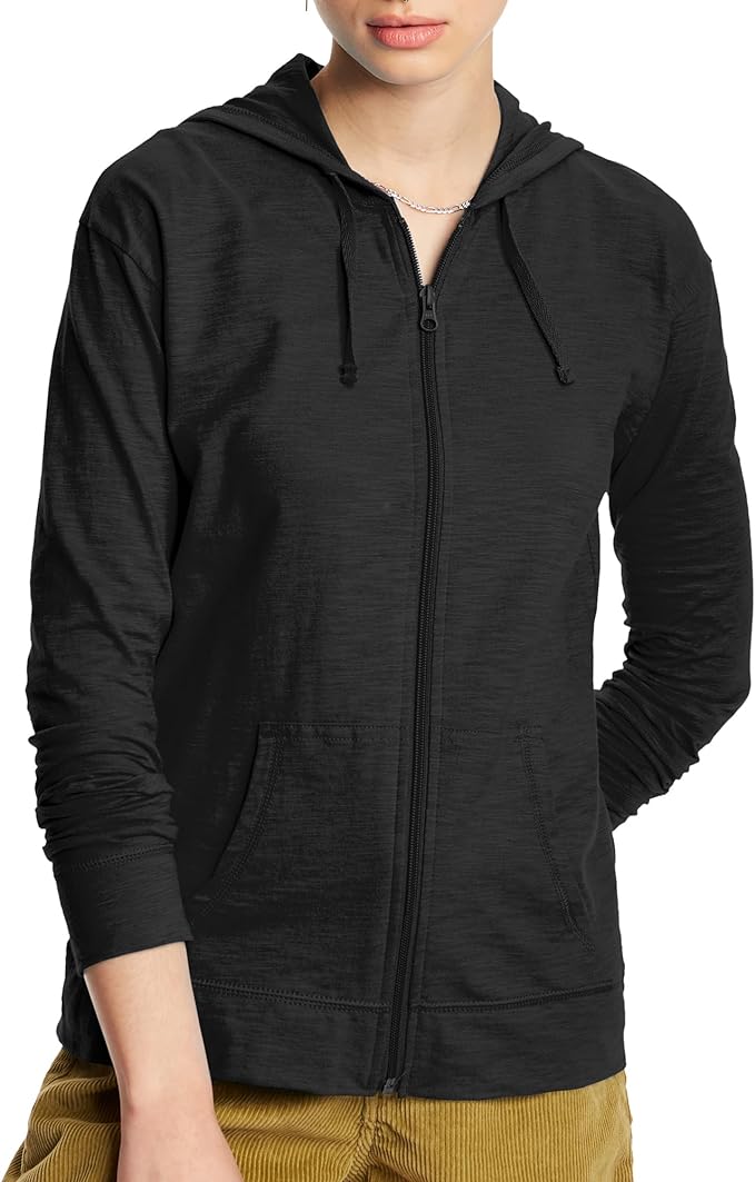 Hanes Women’s Slub Knit Hoodie, Women’s Zip-Front Hoodie, Women’s Cotton Jersey Hoodie, Knit Cotton Jacket Amazon