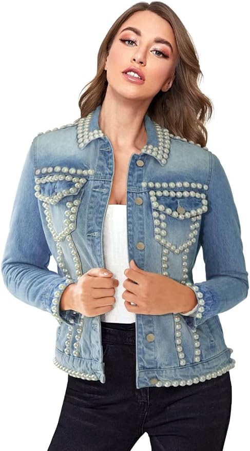 Hybrid & Company Women's Long Sleeve Denim Jackets Basic Button Down Jean Jacket with Pockets Amazon