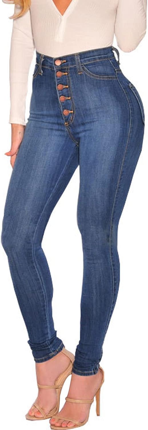 KUNMI Womens Curvy High Waist Stretch Butt Lifting Skinny Colombian Jeans Amazon