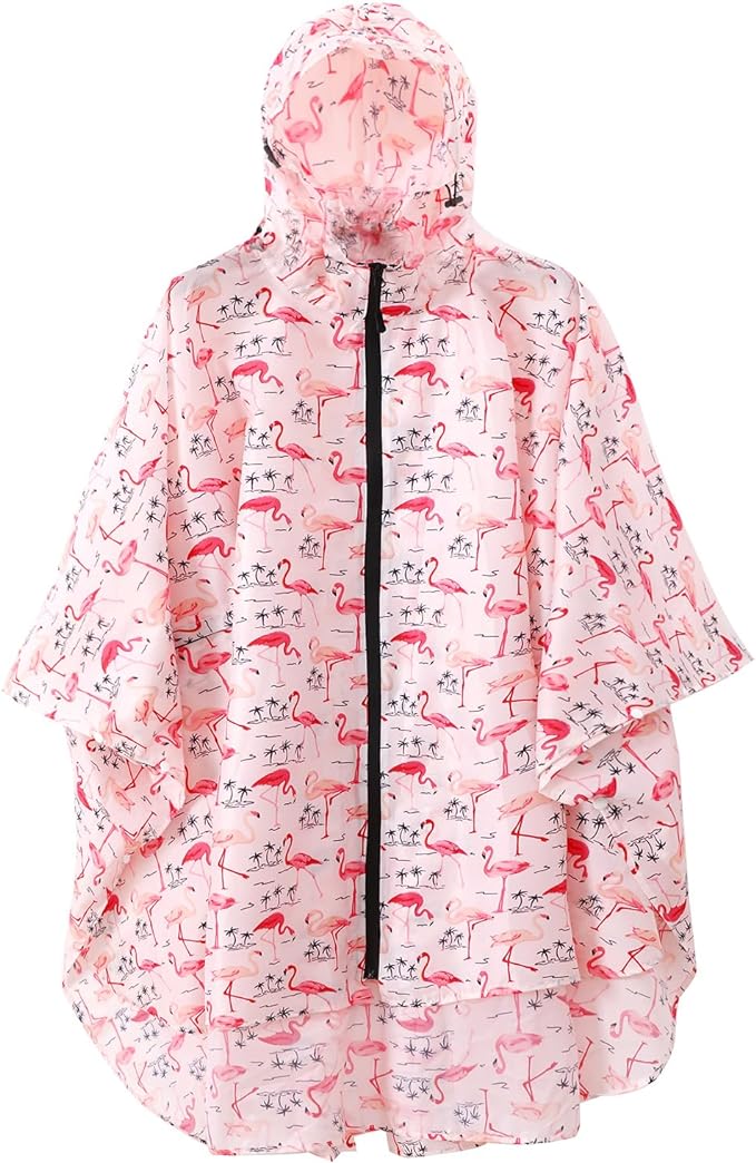 Lapetus Waterproof Hooded Lightweight Rain Poncho for Adults Women Men with Pockets Unisex Fashion Zipper Jacket Coat Amazon
