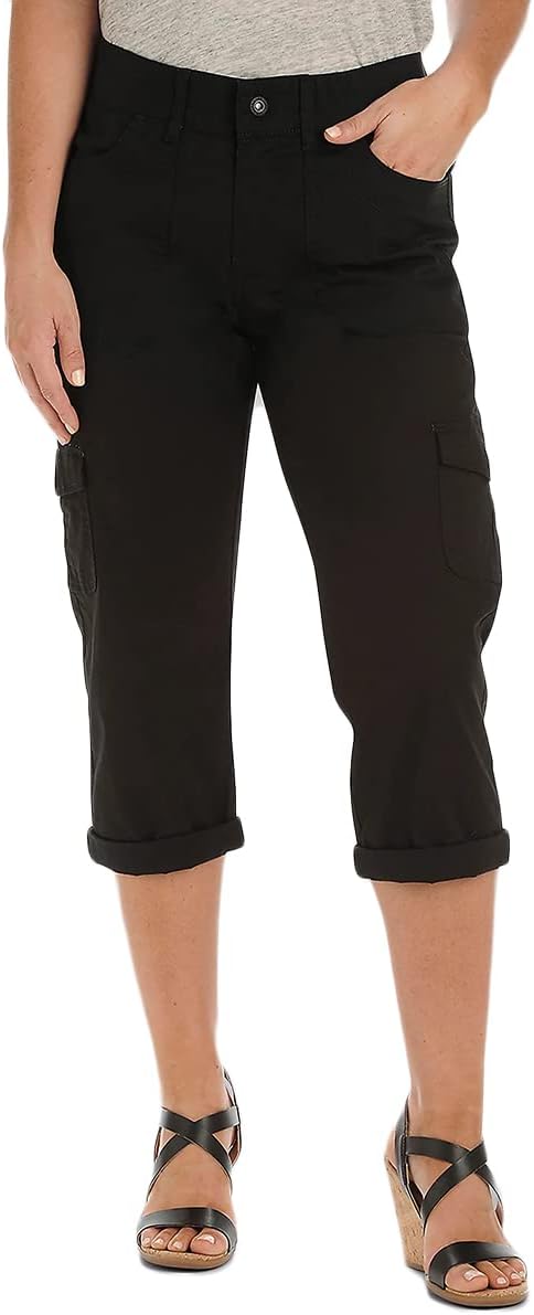 Lee Women's Misses Relaxed Fit Austyn Knit Waist Cargo Capri Pant