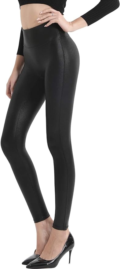 Retro Gong Womens Faux Leather Leggings Stretch High Waisted Pleather Pants Amazon
