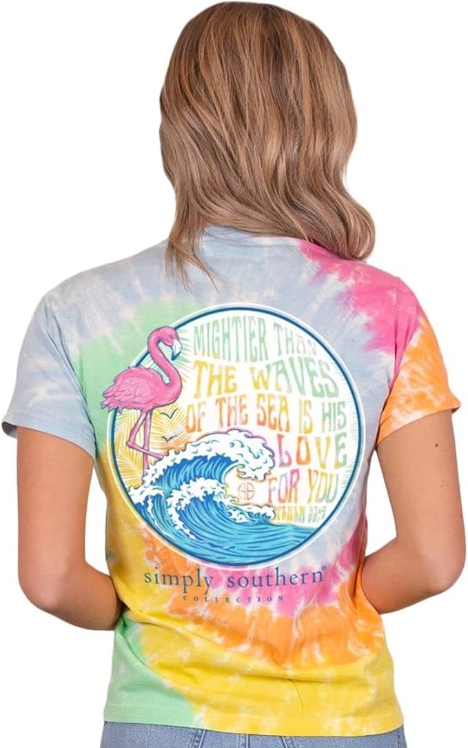 Simply Southern Mightier Than The Waves Tie Dye Women's Shirt Amazon