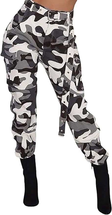 Voghtic Camo Cargo Pants for Women High Waisted Slim Fit Camoflage Jogger Sweatpants with Pockets Amazon