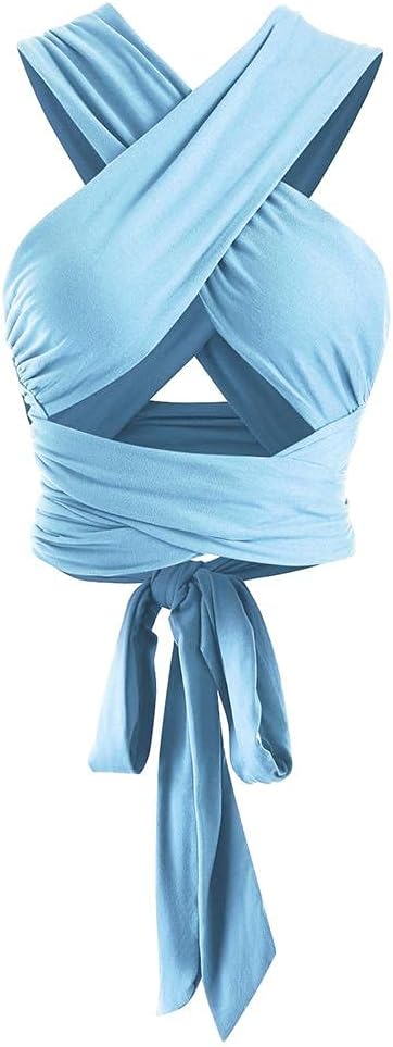 ZAFUL Women's Ribbed Halter Crop Top Criss Cross Ruched Lace-up Cami Bandana Top Cropped Tank Top Amazon