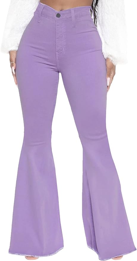 ZERMOM Women's Flare Jeans Mid Rise Bell Bottom Denim Pants Amazon