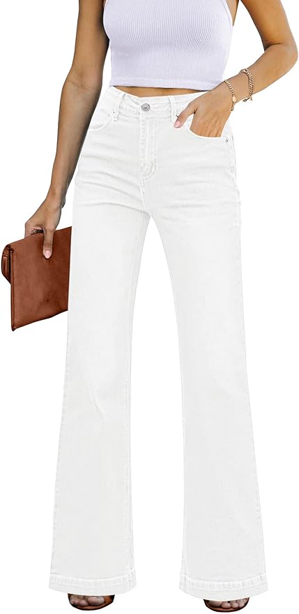 GRAPENT Womens Flare Jeans High Waisted Wide Leg Baggy Jean for Women Stretch Denim Pants Amazon