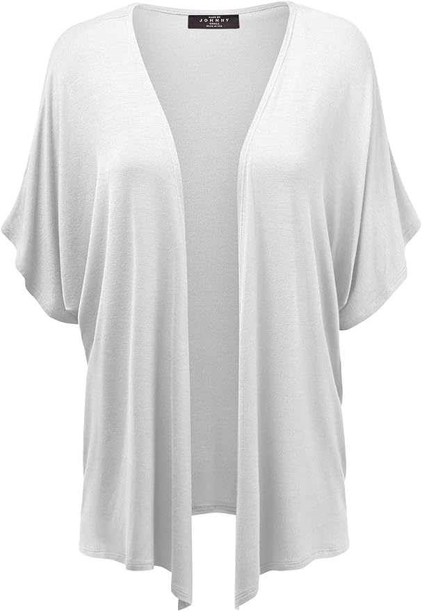 Made by Johnny Women's Kimono Style Short Sleeve Dolman Cardigan from Amazon