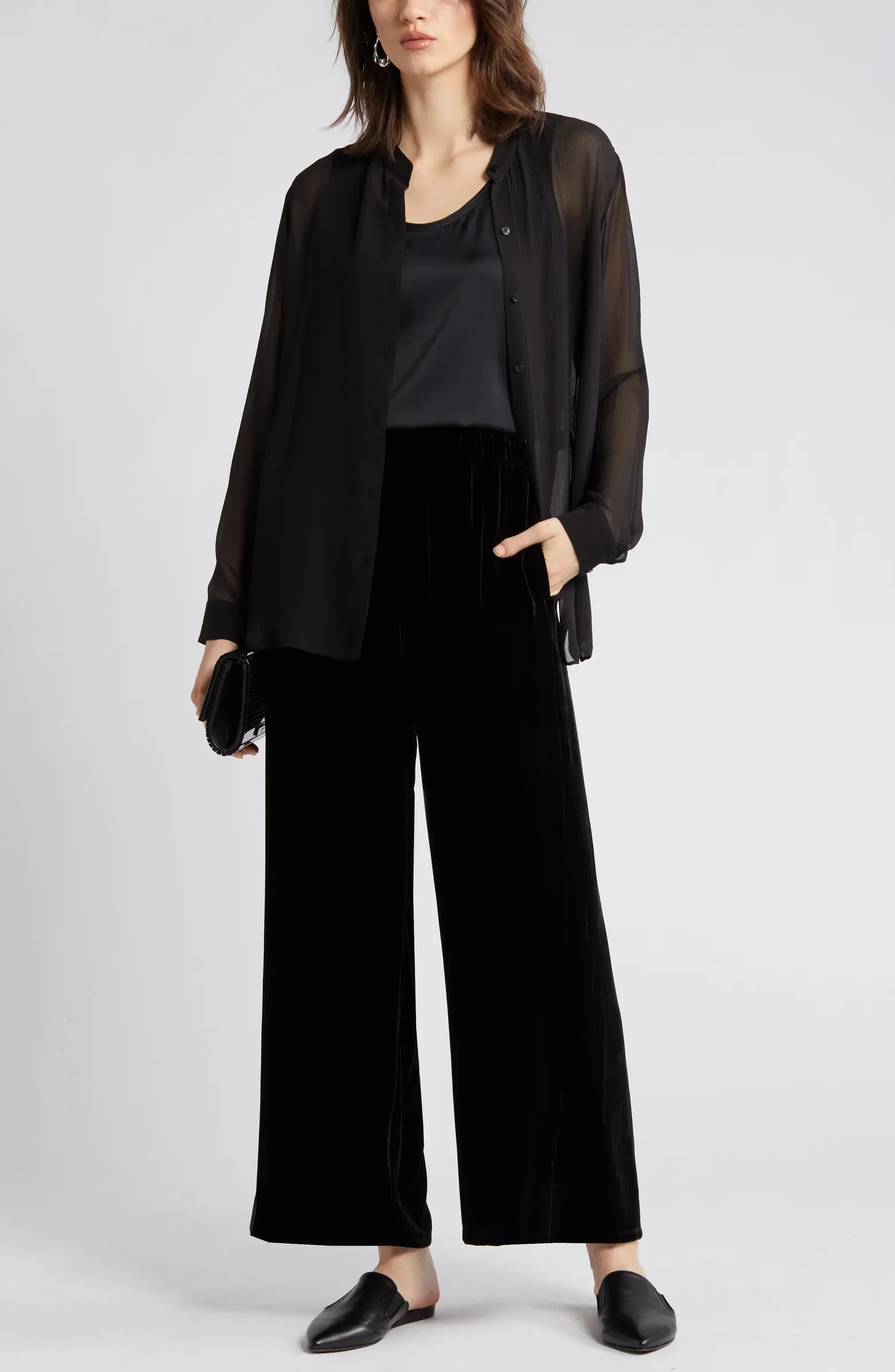 Nordstrom Velvet Ankle Wide Leg Pants Eileen Fisher