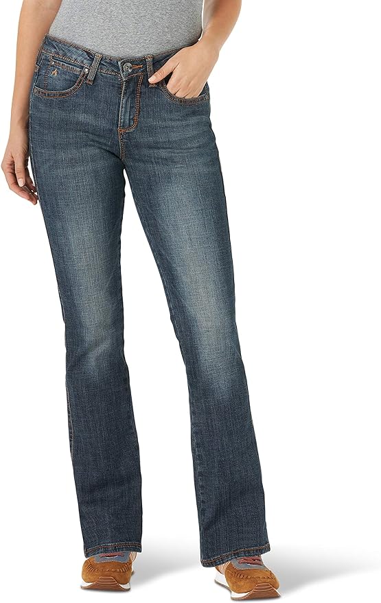 Wrangler Women's Aura Instantly Slimming Mid Rise Boot Cut Jean Amazon