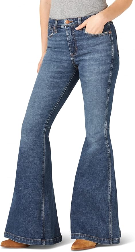 Wrangler Women's Retro High Rise Trumpet Flare Jean Amazon