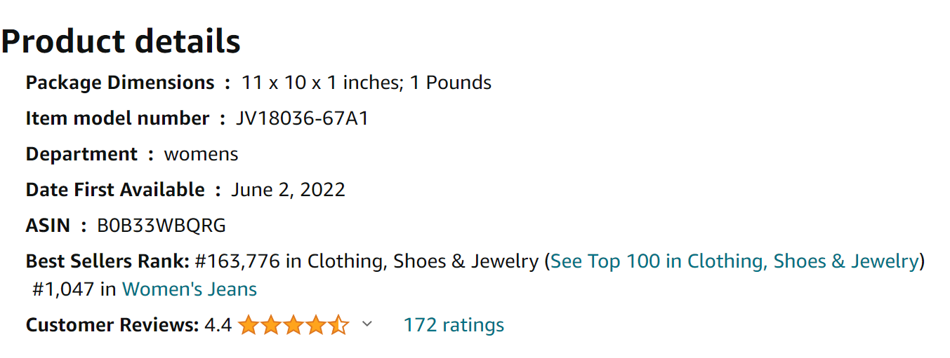 Flared Jeans for Women Ripped Bootcut Flare Leg Strech Denim Jeggings High Waisted Pull On Pants from Amazon Reviews (screenshot taken on 2024-1-29)