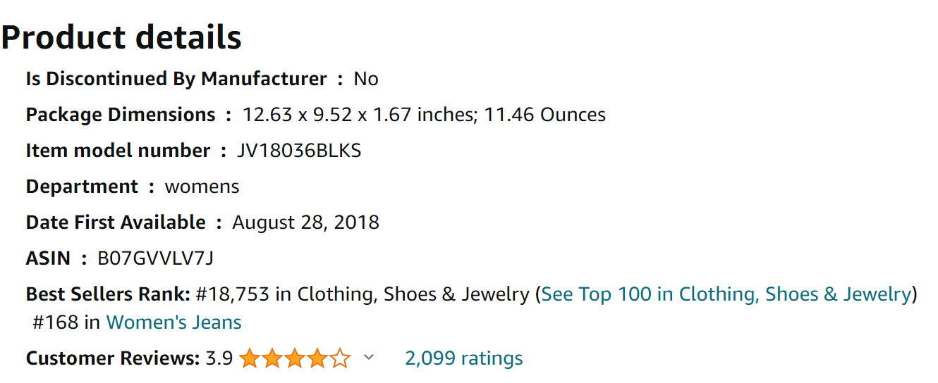 Flare Jeans for Women Ladies Elastic Pull-On Skinny Flared Bootcut Denim Jeggings from Amazon Reviews (screenshot taken on 2024-1-29)