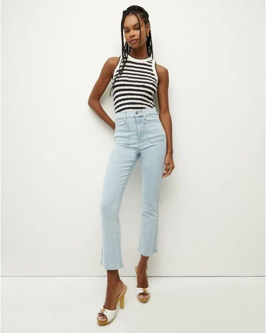 veronica-beard-Get-Reel-Carly-Kick-flare-Jean-Patch-Pockets-Extended from Lyst.com