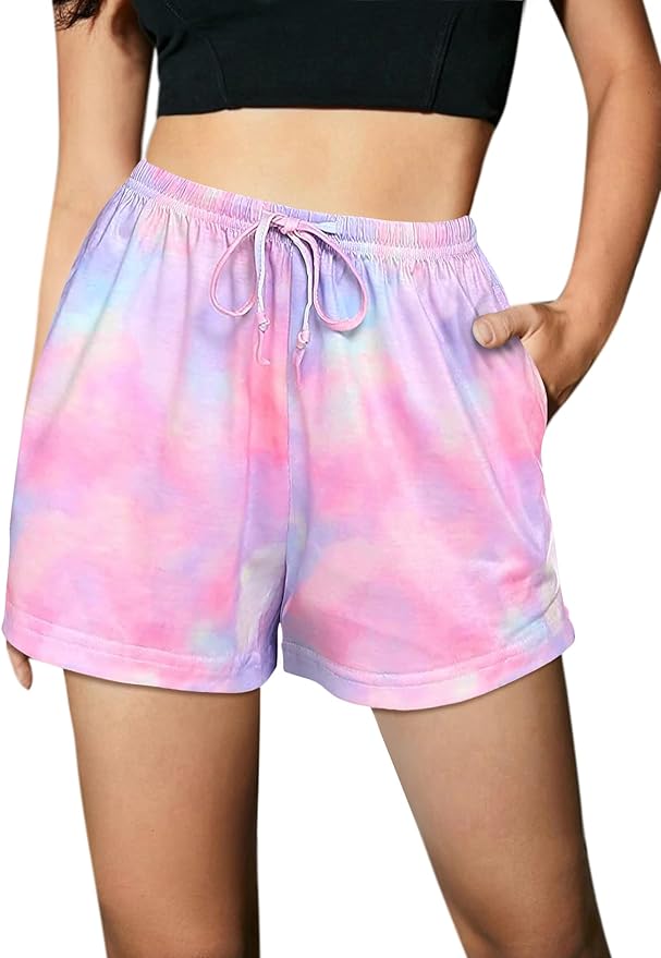 Ekouaer Women Pajama Shorts Comfy Lounge Bottom with Pockets Stretch Strip Sleepwear Drawstring Pj Bottoms Sleep Shorts front from Amazon