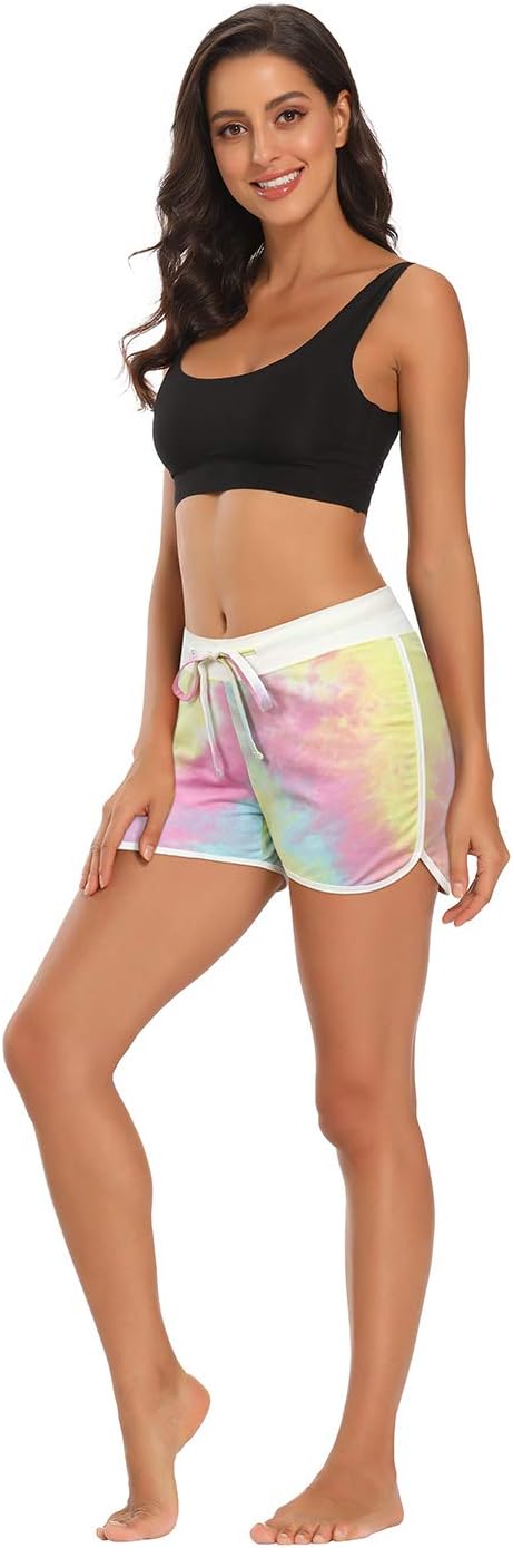 Model with HDE Women's Retro Fashion Dolphin Running Workout Shorts from Amazon