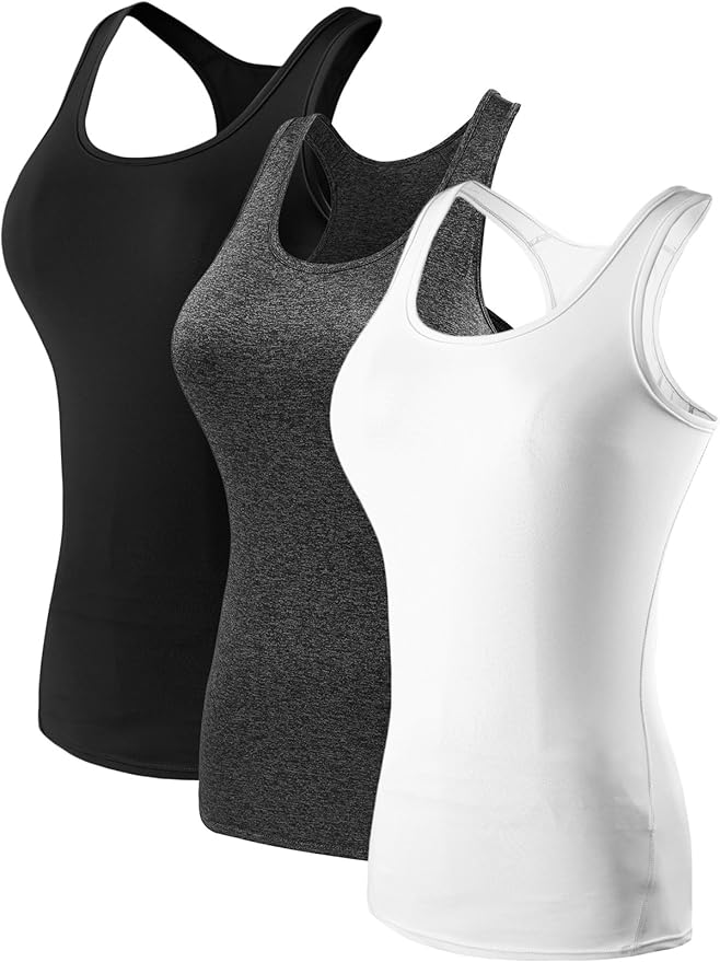 NELEUS Women's 3 Pack Compression Base Layer Dry Fit Tank Top from Amazon