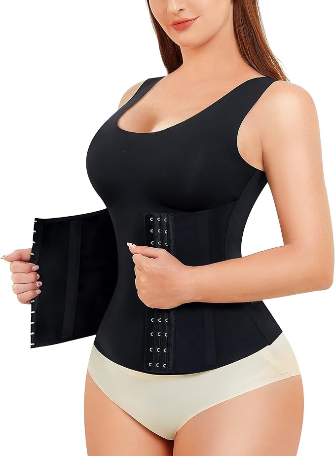 SCARBORO Compression Shapewear Tank Top for Women Tummy Control Camisole Slimming Body Shaper Waist Trainer Cami Seamless from Amazon