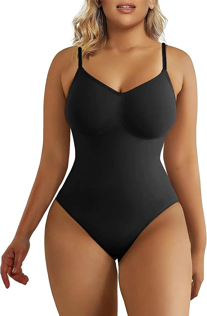 SHAPERX Bodysuit for Women Tummy Control Shapewear Seamless Sculpting Thong Body Shaper Tank Top front from Amazon