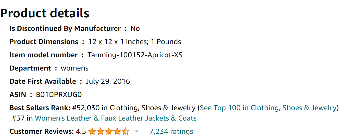 Tanming Women's Removable Hooded Faux Leather Jackets from Amazon Reviews (screenshot taken on 2024-2-05)