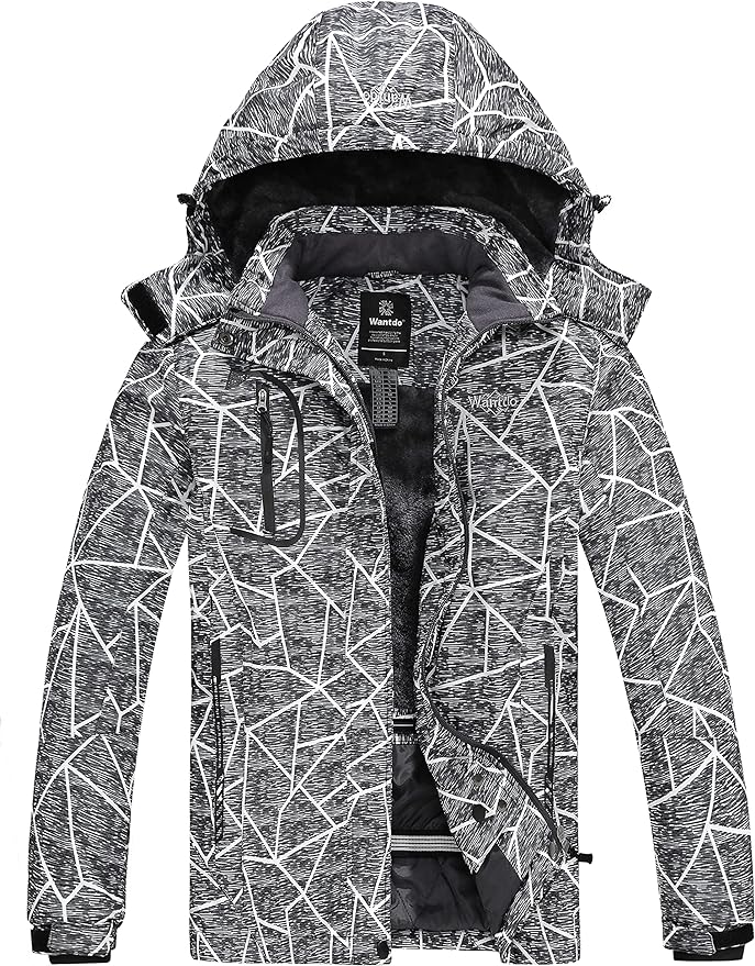 wantdo Women's Mountain Waterproof Ski Jacket Windproof Rain Jacket Winter Warm Hooded Coat front from Amazon
