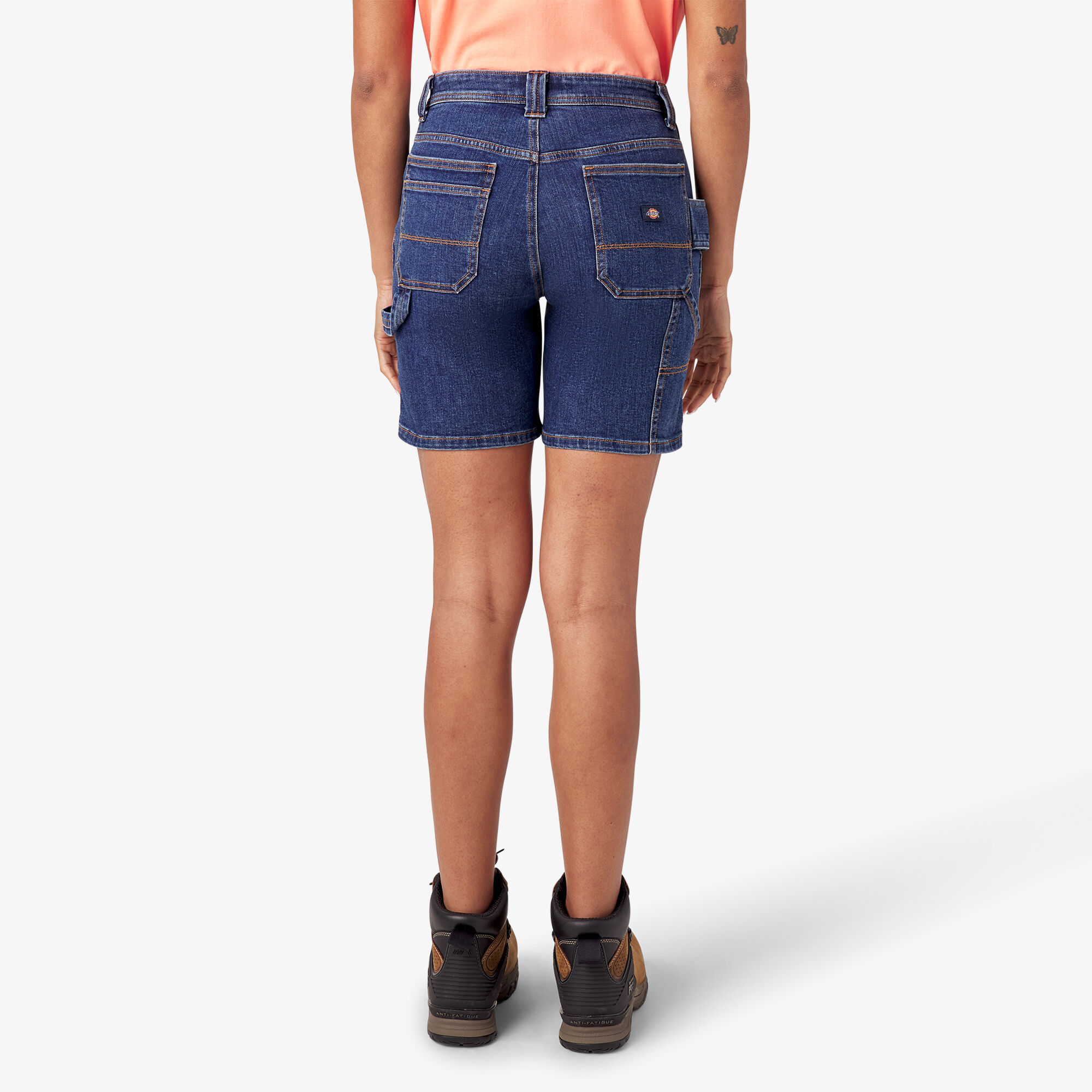 Dickies Women’s Relaxed Fit Denim Carpenter Shorts back side