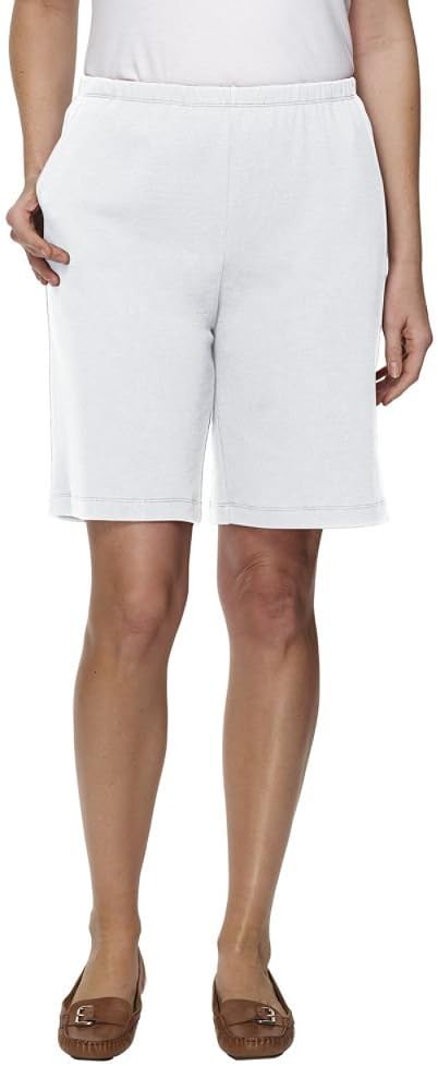Lands End Womens Sport Knit High Rise Pull On Shorts front from Amazon
