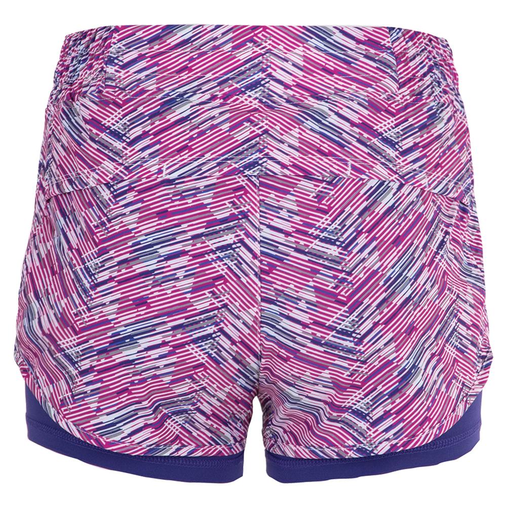 Lija Women's Metro 4 Inch Tennis Short Matchstick Print back side from Tennisexpress.com